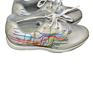 FootJoy Womens Leisure Golf Shoes White/Subway Print spikeless size 5.5 FJ